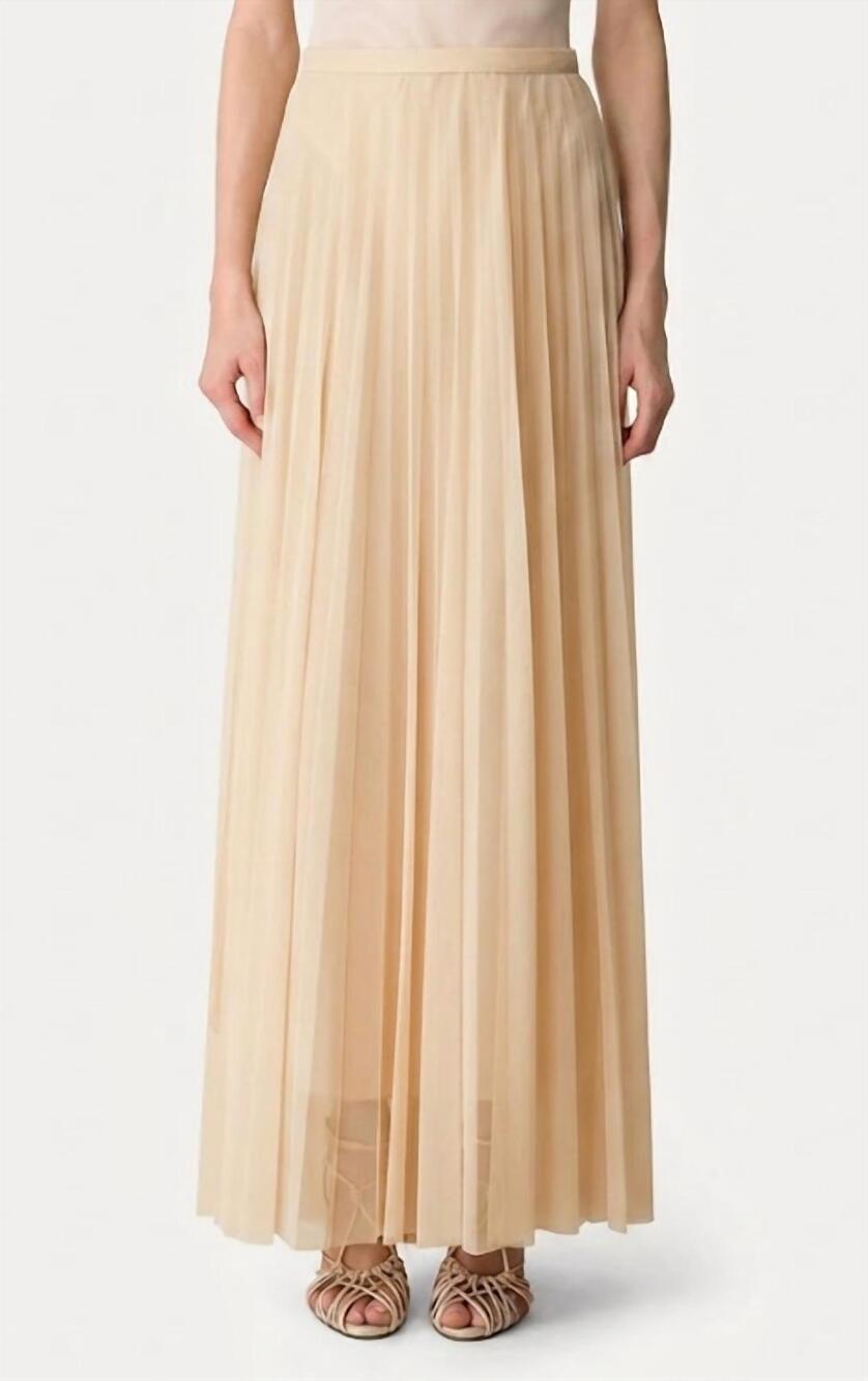 NEW FORTE FORTE chic long pleated tulle midi skirt in butter